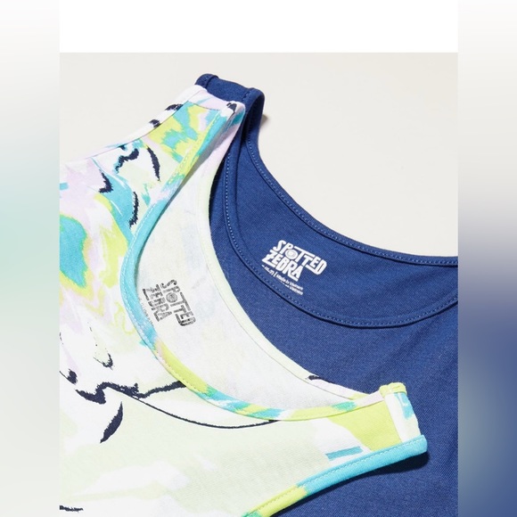 2 Pack Girls Sleeveless Tiered Dresses Medium - Picture 2 of 6